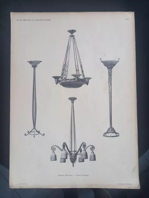 Le Forgé dans la Décoration Moderne Planche N°23 Ferronnier VASSEUR 1925  Fleury