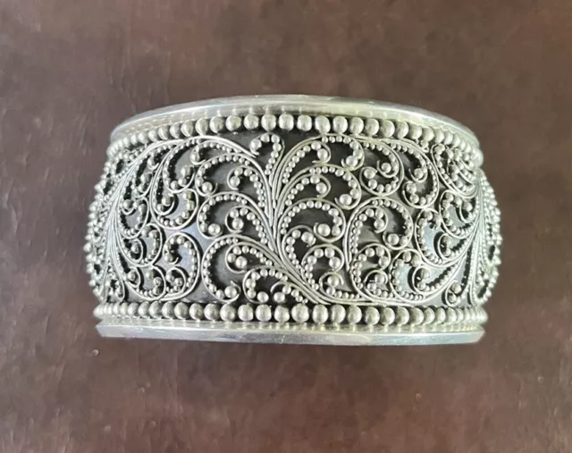 Lois Hill Sterling Silver Granulated Cuff 75.53g, 7 Inch
