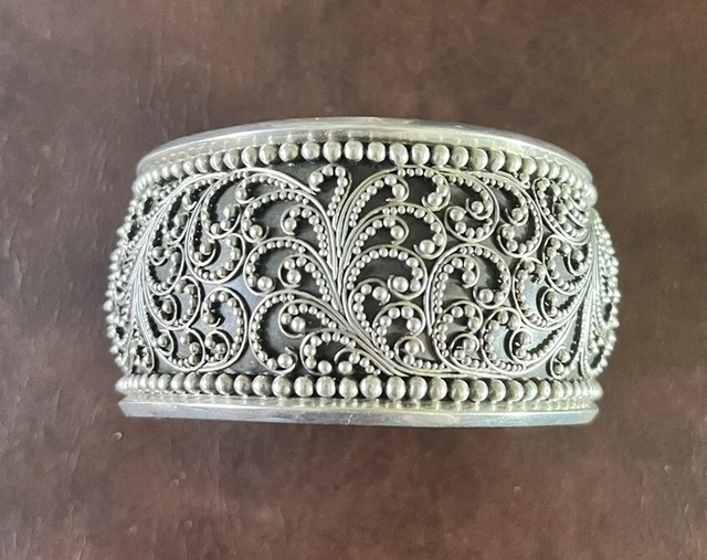 Lois Hill Sterling Silver Granulated Cuff 75.53g, 7 Inch Lois Hill Sterling Silver Granulated Cuff 75.53g, 7 Inch