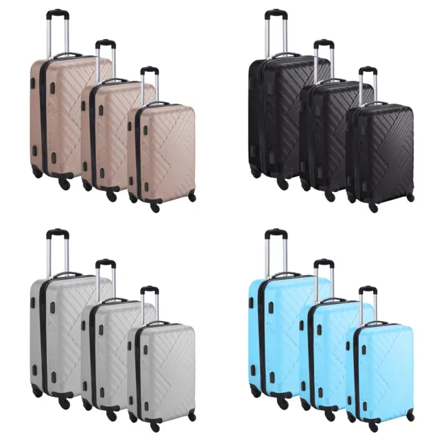 Luggage Suitcase 3pcs Set Trolley Wheels Lightweight Travel Cabin 4 Wheels Bag