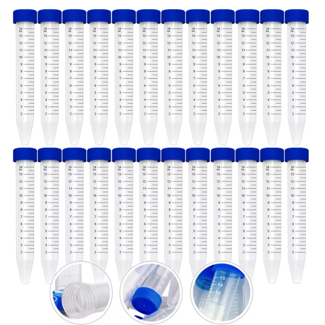 Centrifuge Tubes Screw-on Cap,15mL Scale Conical Bottom,Storage Container 50PCS