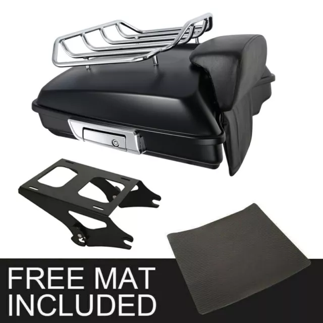 Matte Razor Trunk Backrest Mount Rack Fit For Harley Touring Tour Pack 2014-2023