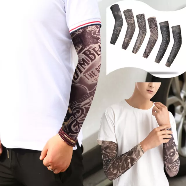 Sunscreen Tatto Arm Stretch Sleeves UV Sun Protect Covers Outdoor Sports Cooling