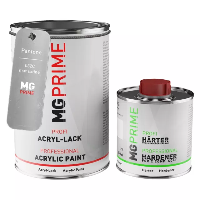 Pantone 032C Red mat satiné peinture acrylique 1,5L durcisseur y.c.