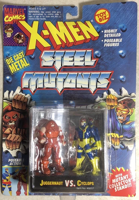 Vintage X-Men Steel Mutants Juggernaut vs. Cyclops Die Cast Action Figures