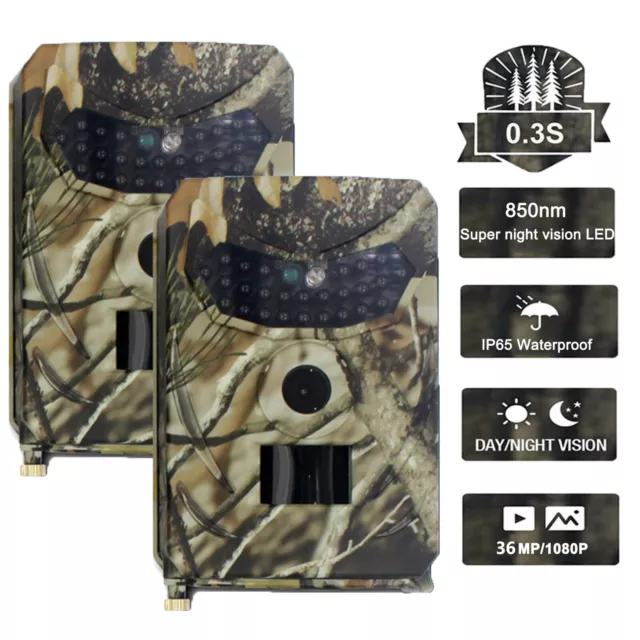 Outdoor HD 1080P 36MP Hunting Wildlife Trail Scouting Game Camera Night Vision