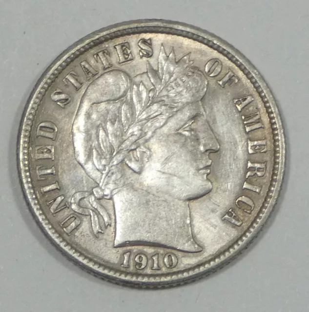 BARGAIN 1910 Barber Dime ALMOST UNCIRCULATED Silver 10c