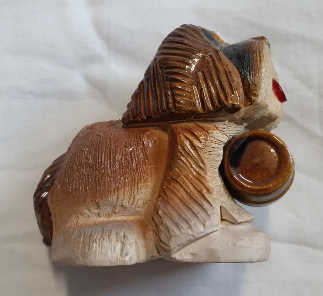 Vintage Artesania Rinconada Ceramic Animal St. Bernard Dog Figurine Uruguay Sign