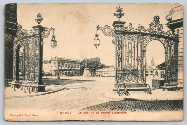 Nancy Gates of Place Stanislas J. Royer, Nancy Antique Vintage Postcard France