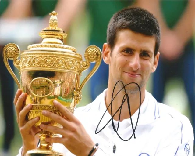 Hand Signed 8x10 photo NOVAK DJOKOVIC WIMBLEDON TENNIS CHAMPION + PROOF my COA