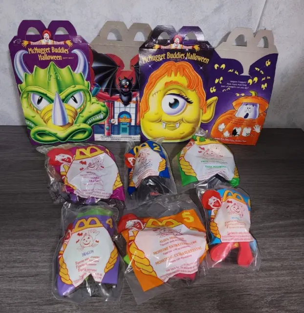 Complete Set Of 6 New McDonalds Happy Meal Toys Halloween McNuggets With Boxes