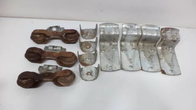 Antique Cast Iron Barn Door Hangers Rollers Farmhouse Industrial Design Hardware