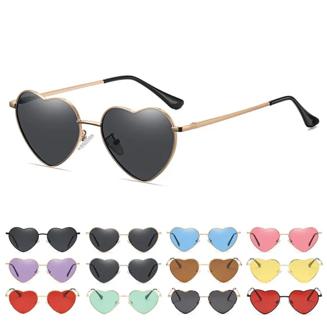 Polarized Heart Sunglasses Women Fashion Lovely Style Metal Frame Shades UV400