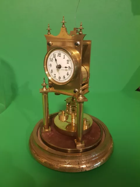 Early Jfk 400 day torsion anniversary clock, rare Disk Pendulum