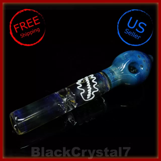 Glass Tobacco Smokingl pipe -Smoking Bowl 8'' Thorn Design Art Steam Roller