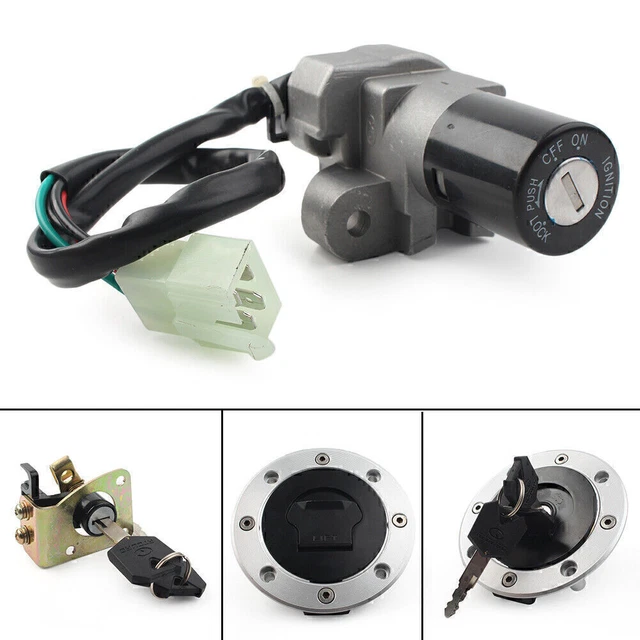 Ignition Switch Fuel Gas Tank Cap Seat Lock Key Set for Suzuki TL1000R 98-03 hs
