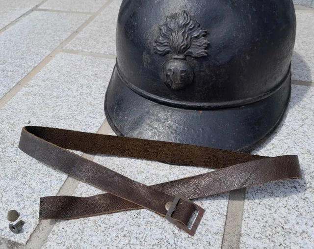Jugulaire cuir pour casque troupe Adrian Mle.15 ww1 - Pièces détachées