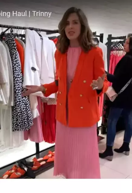 Zara orange tweed jacket hotsell