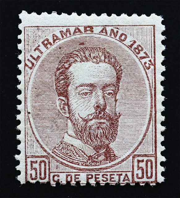 Amadeo I - 50 Cent 1873. Antillen, " Übersee " Neu Gummistiefel Original