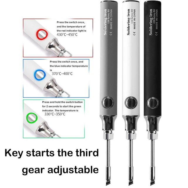Mini Saldatore 5V 8W Temperatura Regolabile Batteria Veloce Alimentato V4C0 C6