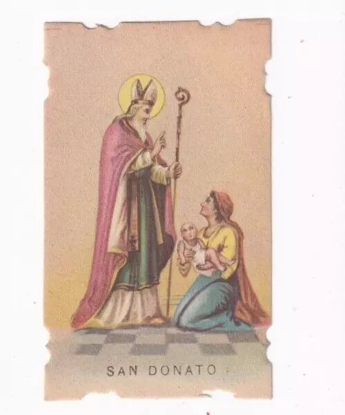 Santino Holy Card Antico Preghiera San Donato Preghiera 1898