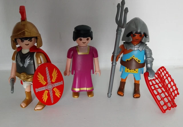 Figurine Playmobil Gladiateur Romain 5817 - Char, Arène, Soldat, Vintage