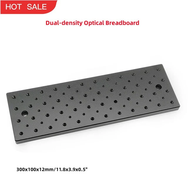 300x100x12mm/11.8x3.9x0.5" Dual-density Optical Breadboard Aluminum Alloy