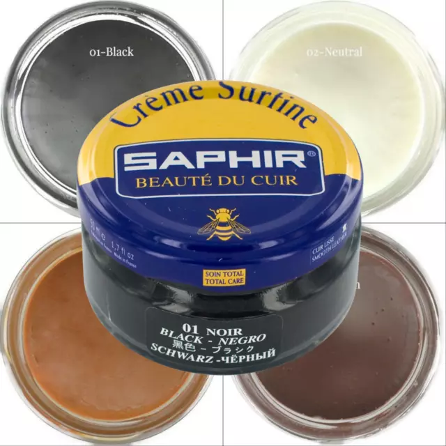 Saphir Beaute Du Cuir Crème surfine | 84 Colors | Shoe Cream Polish | 1.7 Fl.Oz.