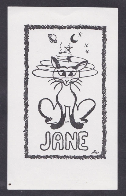 Exlibris für Jane / cat Katze galaxy space Weltraum cats Katzen