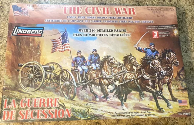 Civil War Union Army Horse Canons Model Kit NEW 1/16 Scale LINDBERG Sealed