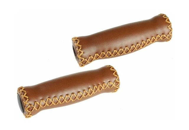 VELO Vinyl Leather Grips - Brown, for 7/8" Handle Bars of Beach Cruiser Bikes