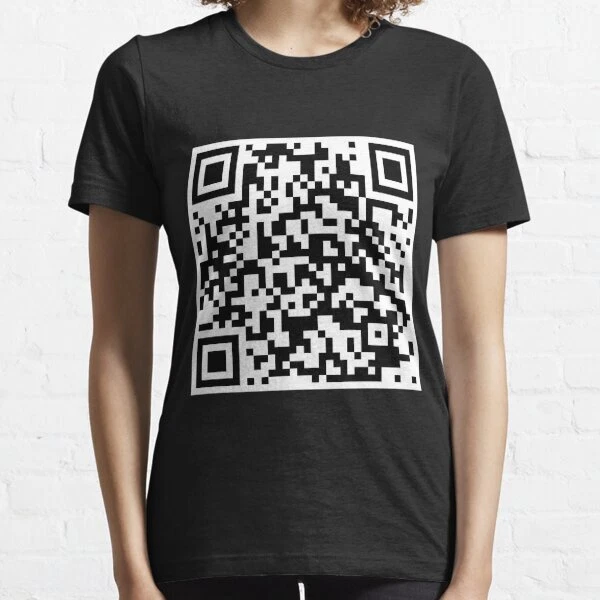 NWT!! Design Rick Astley - Never Gonna Give You Up QR Code Women T-Shirt S-3XL