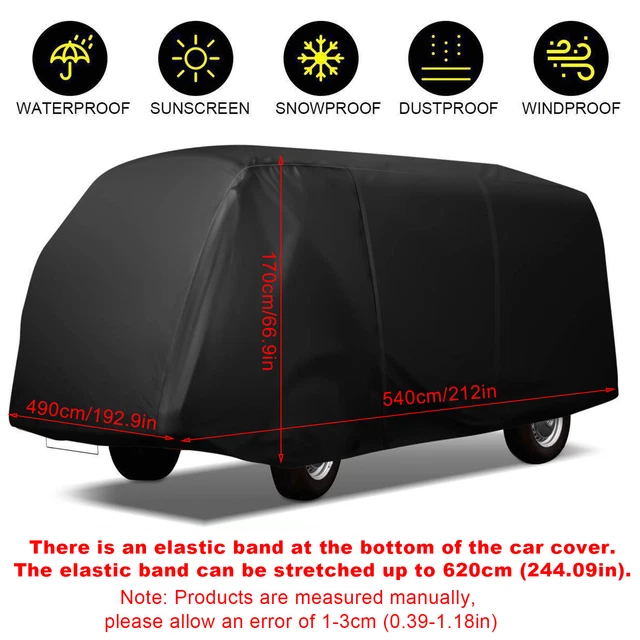 Car Cover For Ford Ranchero 1966-1967 – Waterproof Oxford Cloth Full Cover With Zipper, Windproof Straps & Lock