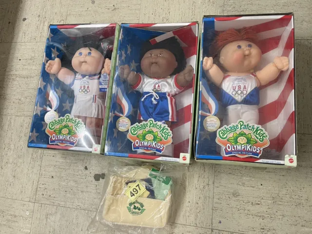 VTG 1996 Cabbage Patch Kids Olympikids Lot Tennis/gymnastics/soccer/Airways 3