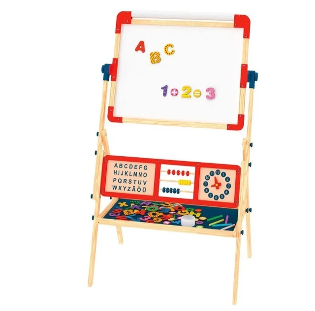 Junior Standtafel doppelseitig Spiel-Lern-Kreidetafel Magnettafel Zählrahmen vie