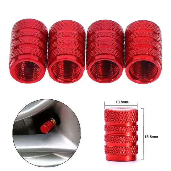 4 PCS Tire Tyre Wheel Cylinder Ventil Valve Stems Cap For Auto Car Truck Red