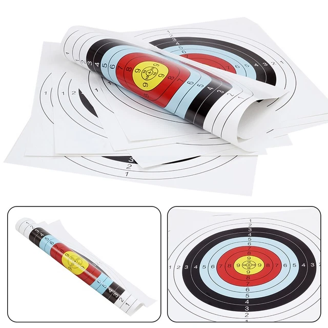 20 Cibles Papier Pour Tir à L'arc – Standard 10 Anneaux, 23,6 Pouces, Idéales Pour Votre Jardin