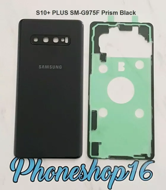 Original Samsung Galaxy S10+ PLUS SM-G975F Akkudeckel Backcover Schwarz Kleber A