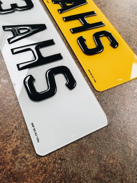 3d Number Plates Custom Gel Registration Plates For Cars Black Gloss UK
