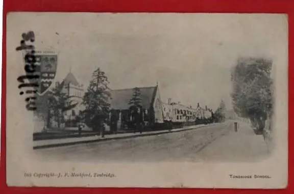 KENT TONBRIDGE SCHOOL AND HERALDIC CREST  pu BRACKNELL SQ O POSTMARK 1904