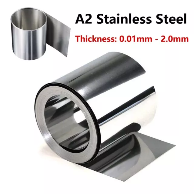 304 A2 Stainless Steel Thin Plate Band Foil Sheet 0.01mm-2.0mm Metal Strip  Roll