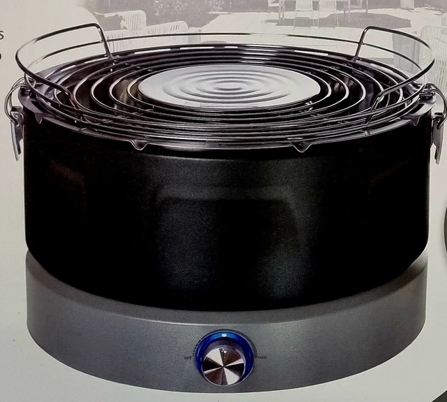 Quigg Holzkohlegrill mit Elektrischer Belüftung Kompaktgrill Campinggrill Neu