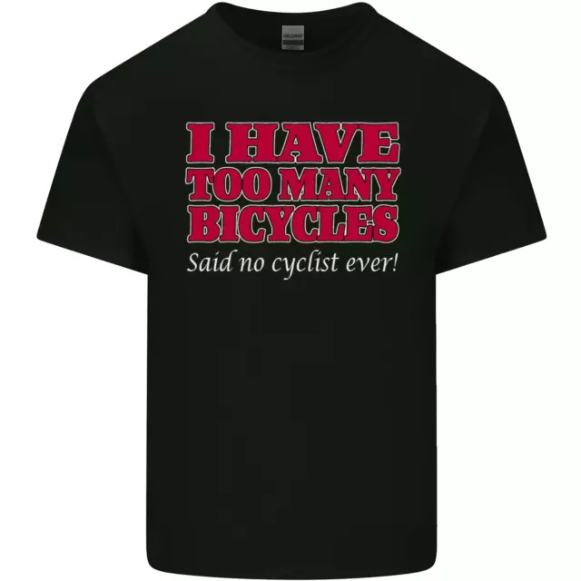 T-shirt top da uomo cotone Cycling Too Many Bicycles Said No Cyclist