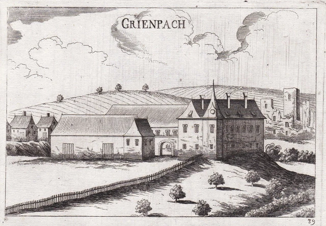 Niedergrünbach Gföhl Vista Austria Incisione Vischer 1672