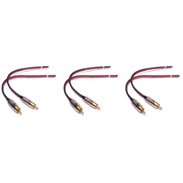 6X Speaker Cable to RCA Male Adapter, 2-Channel (1ft) M8G7