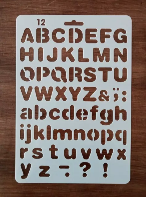 ALPHABET LETTERS AND NUMBERS STENCIL 260mm x 170mm