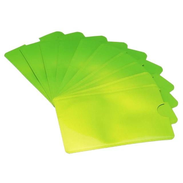 RFID Blocking Credit Card Sleeves Protector NFC Holder Green 15Pcs