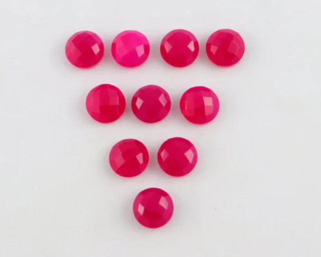 Ruby Chalcedony Round Shape 6mm - 20mm Rose Cut Flat Bottom Wholesale Lot SALE