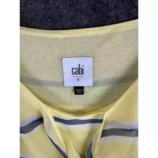 CAbi Yellow Striped Knot Cami tank 5207 Size Small 3