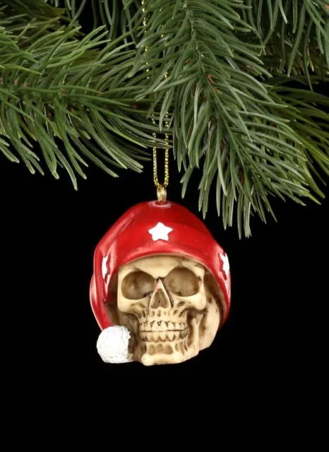 Adornos de Árbol Navidad - Calavera Con Gorro - Fantasy Decoración